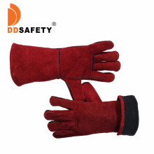 High Quality Red Cow Split Welder Fully Lining Working Safety Gloves